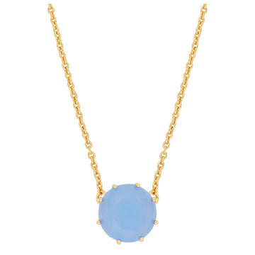 Les Néréides Sky Blue Diamantine Round Pendant Necklace