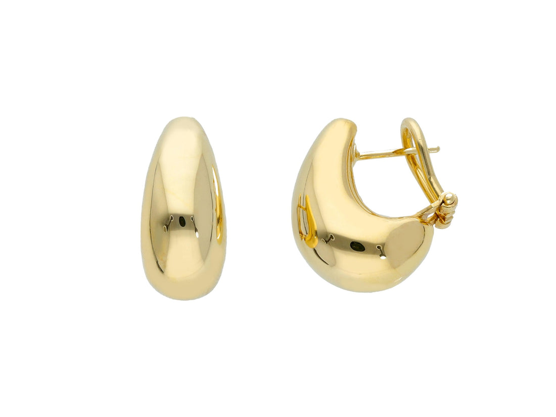 14KT Yellow Gold Dome Huggie Earrings