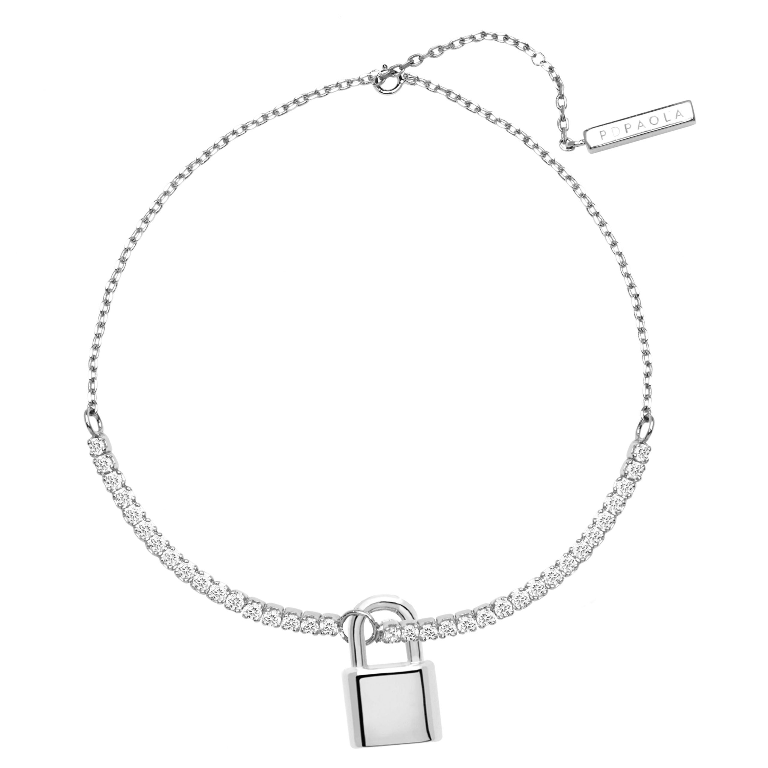 PD Paola Womens Silver Lock Necklace