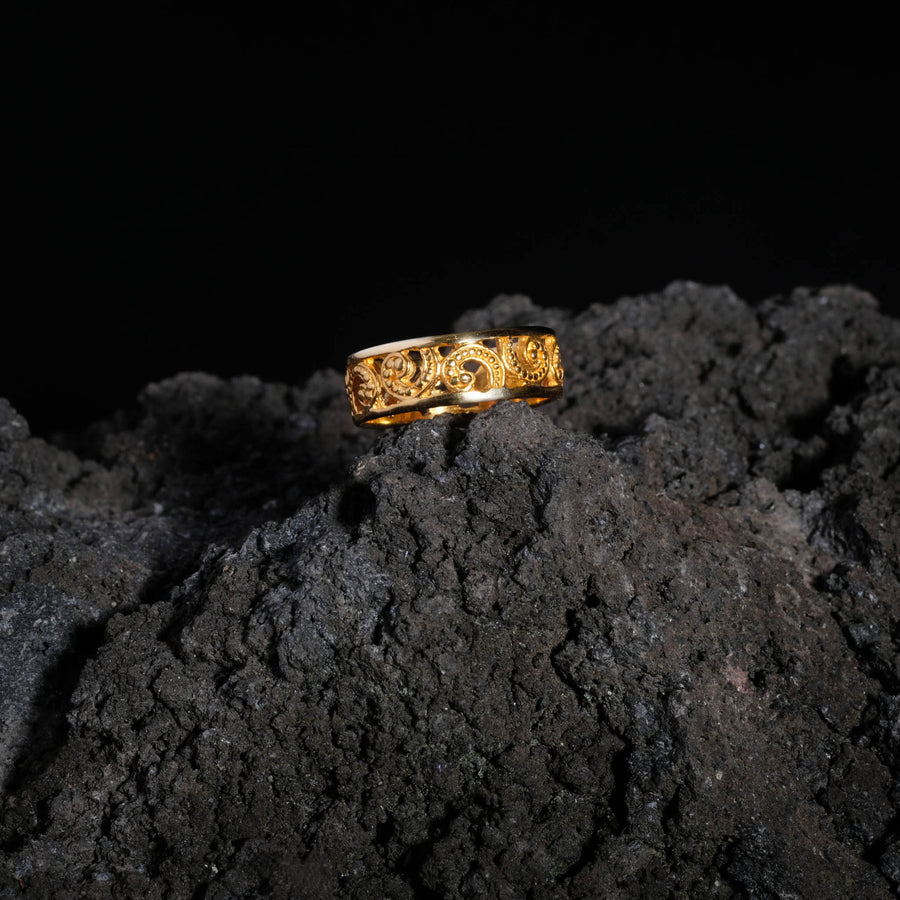 Bali Collection Ombak Segara 22kt Gold Plated Band Ring