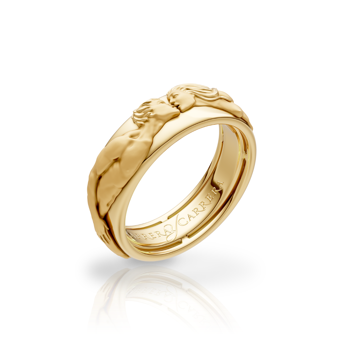 Carrera y Carrera The Kiss Ring in Yellow or White Gold