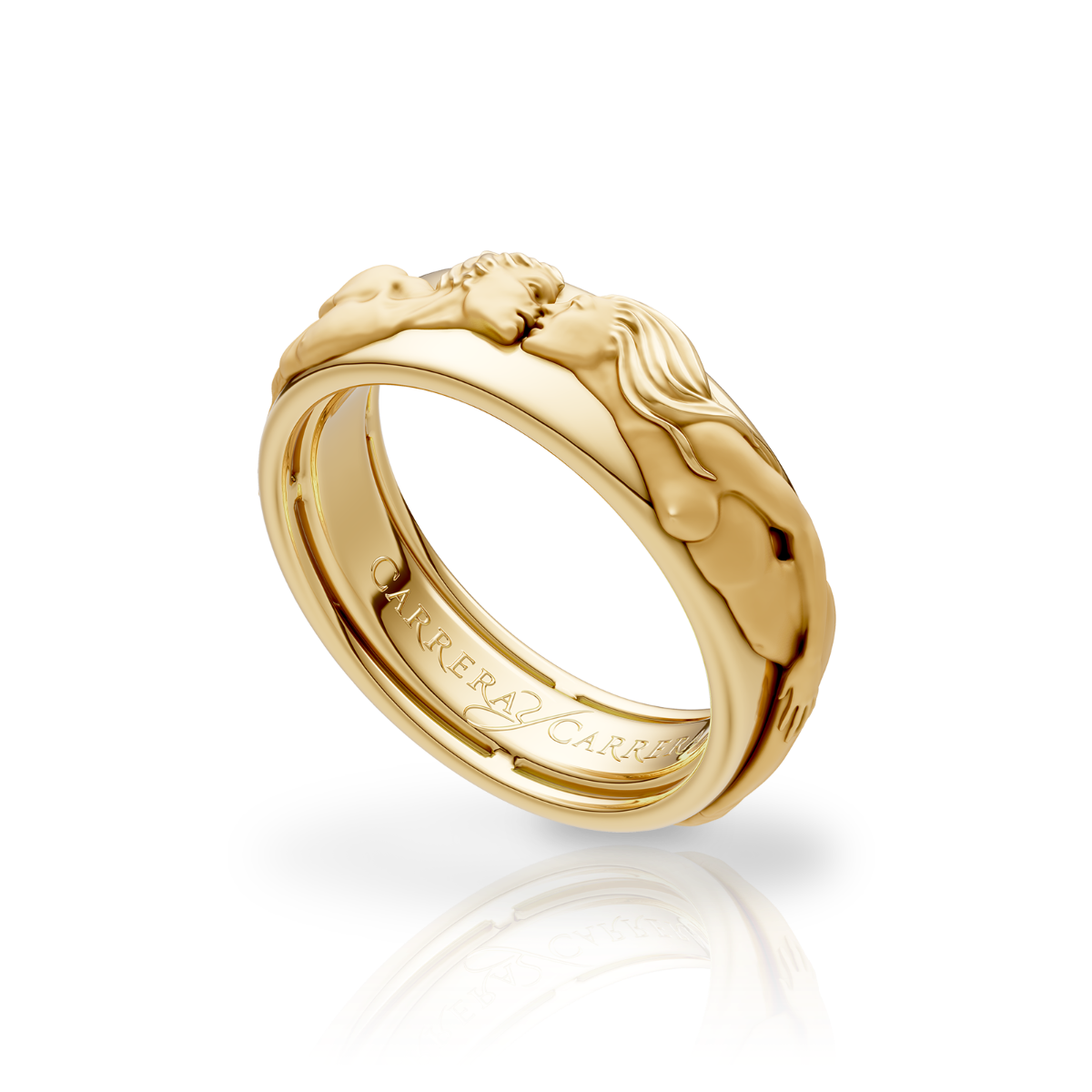 Carrera y Carrera The Kiss Ring in Yellow or White Gold