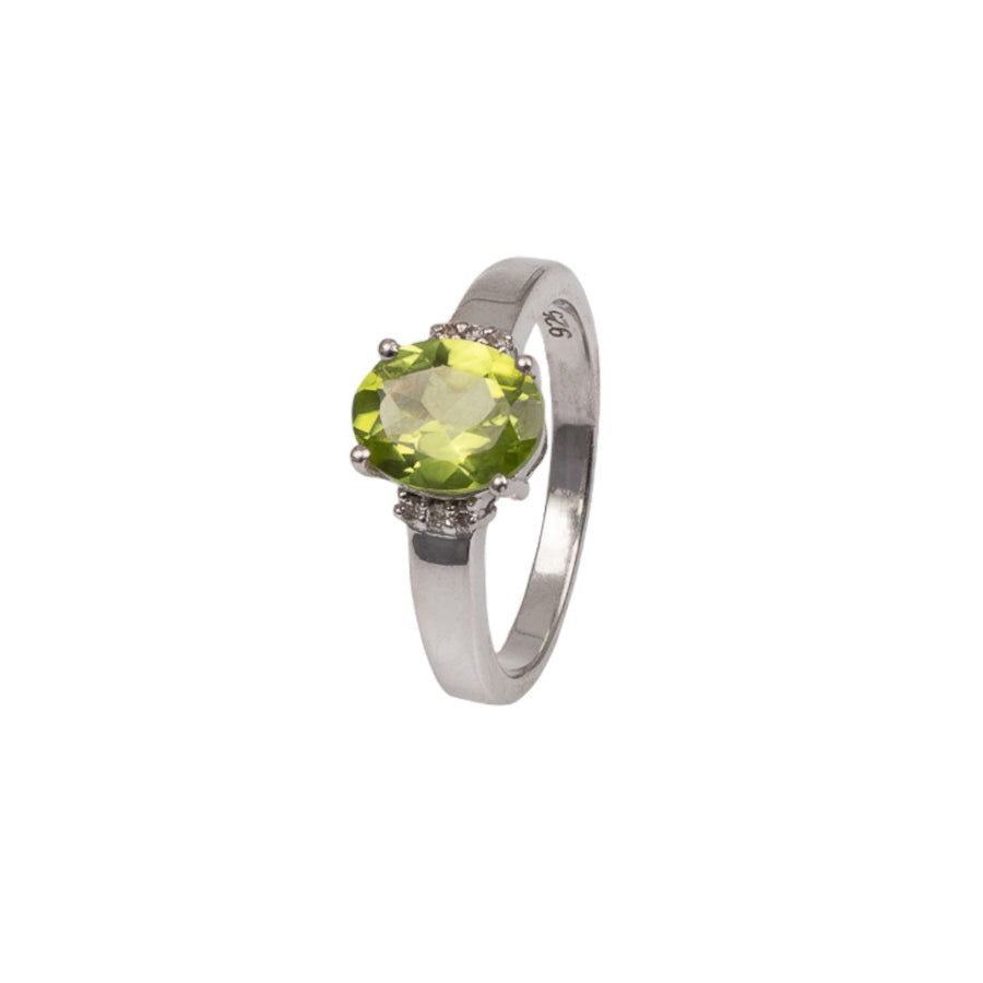 Oval Gemstone Solitaire Ring