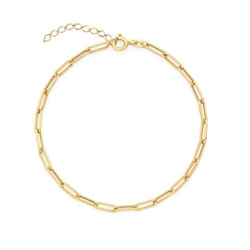 Paperclip Anklet in 10kt Yellow Gold