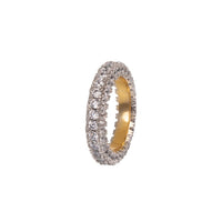 18kt Gold Plated Silver Pavé Semi Dome Ring