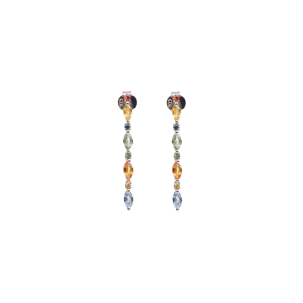 Multi Marquis Gemstone Drop Earrings