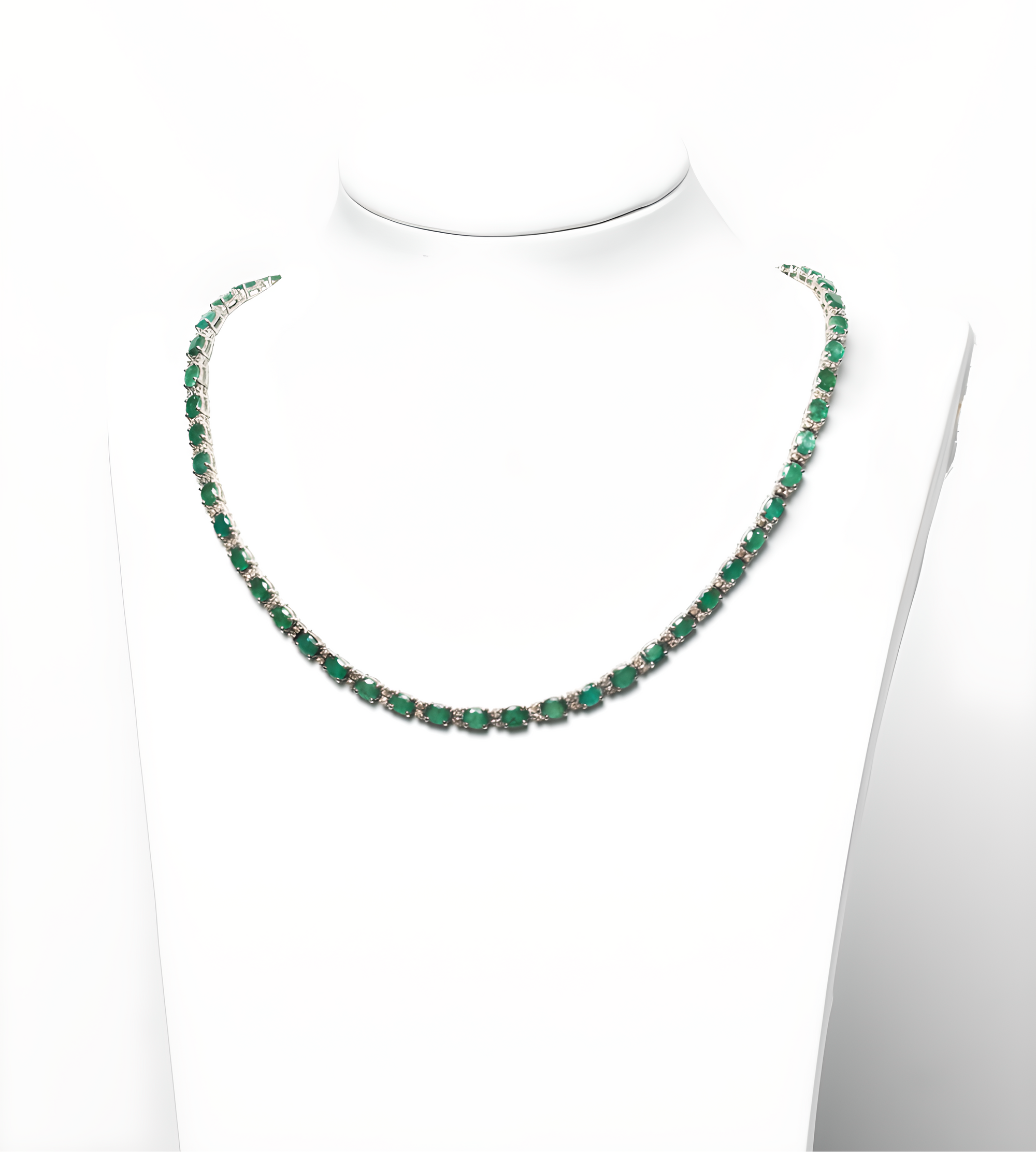 Silver with Diamond &amp; Multi Gemstone Necklace