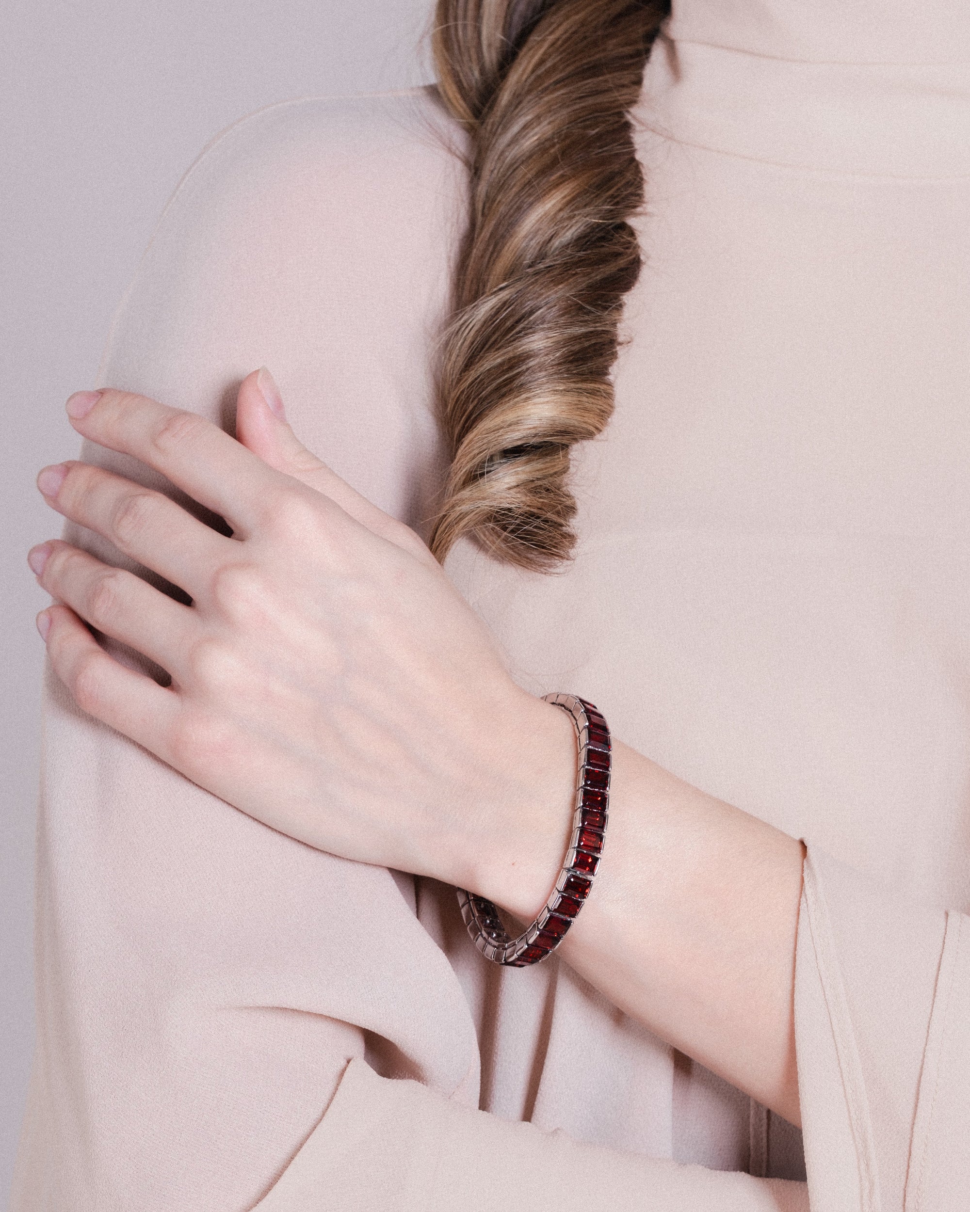 Garnet Tennis Bracelet