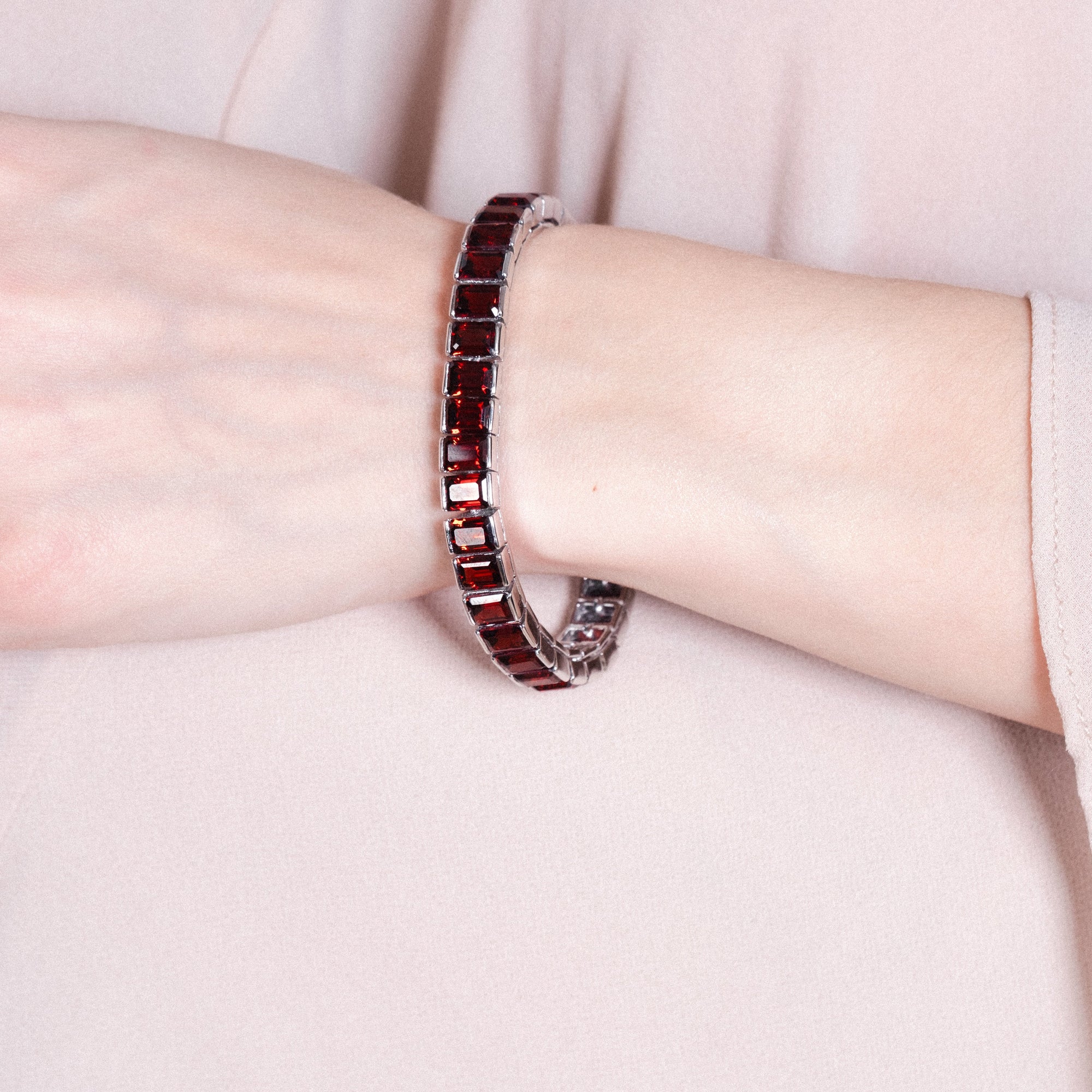 Garnet Tennis Bracelet