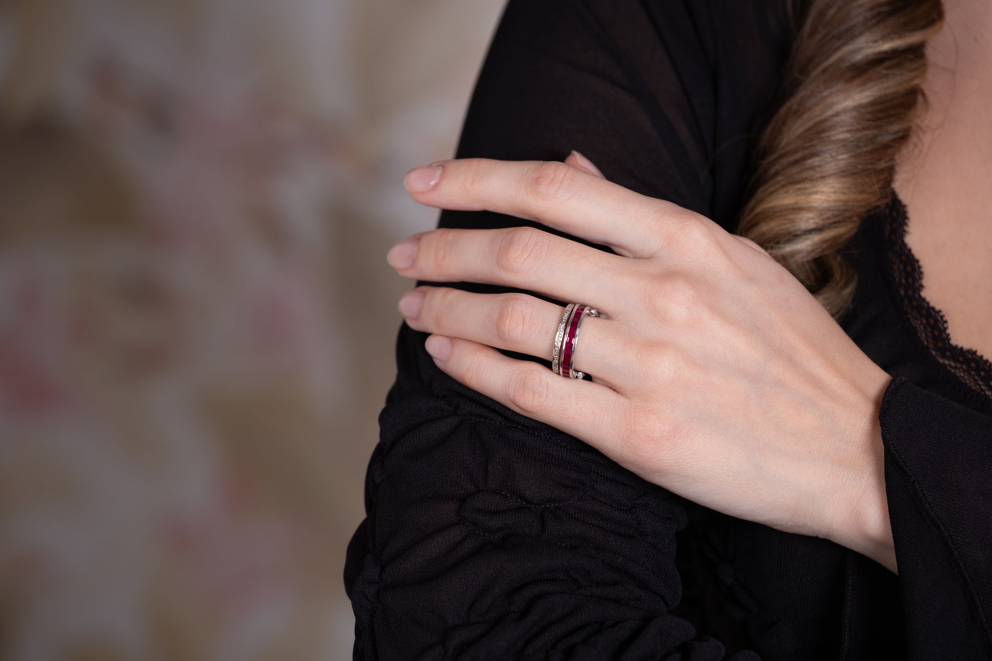 Ruby, Blue Sapphire &amp; Diamond Flip Ring