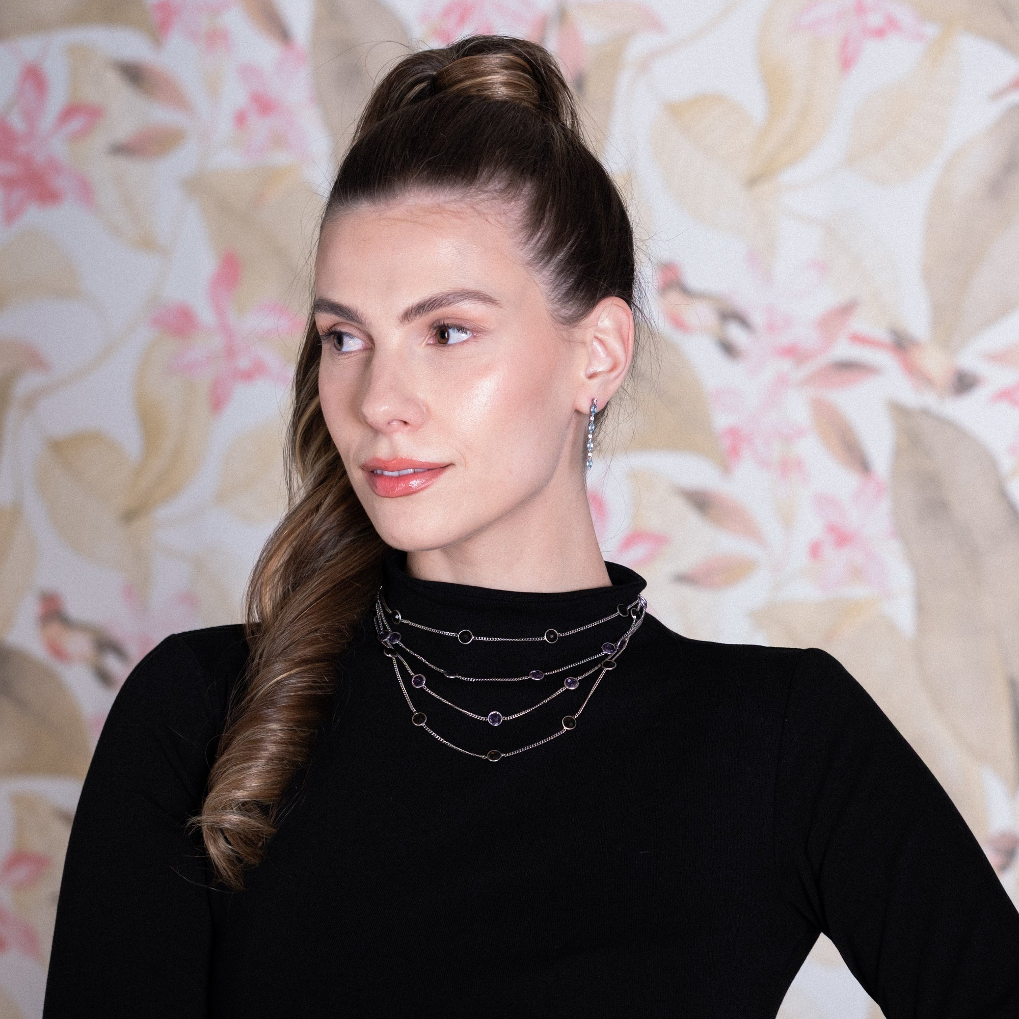 Semi Precious Gemstone Opera Length Necklace