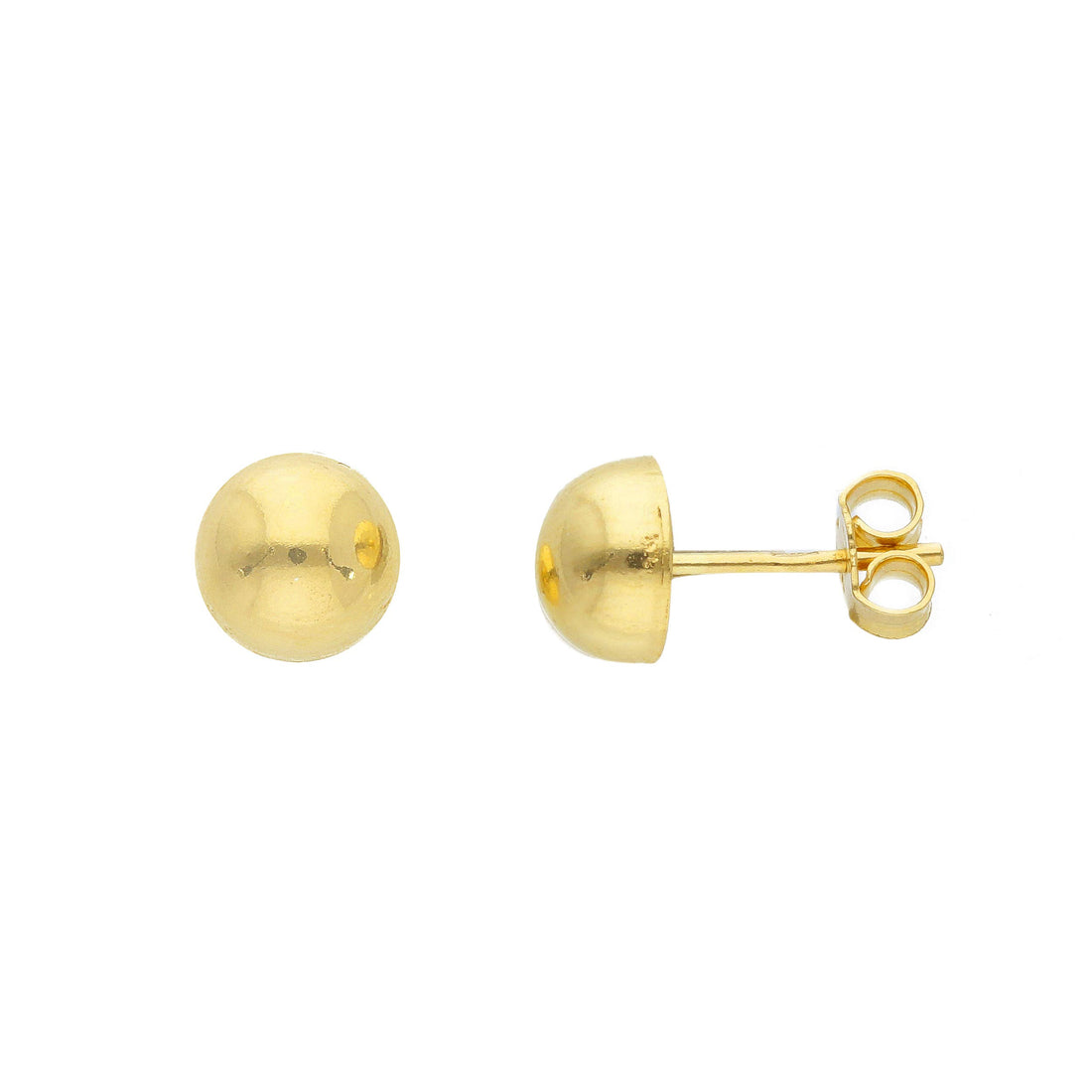 14KT Yellow Gold Half Ball Studs