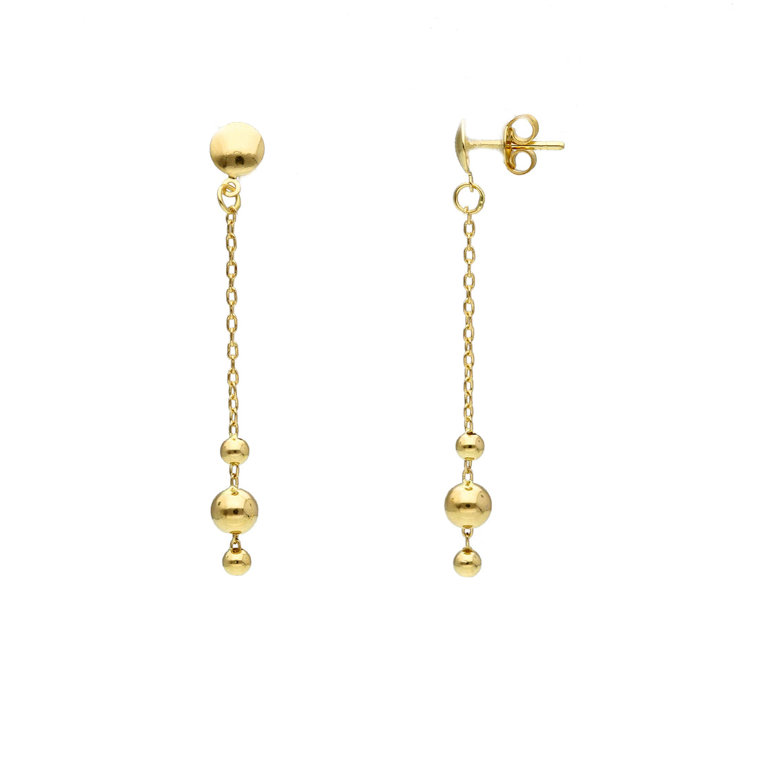 14KT Yellow Gold Dancing Ball Drop Earrings