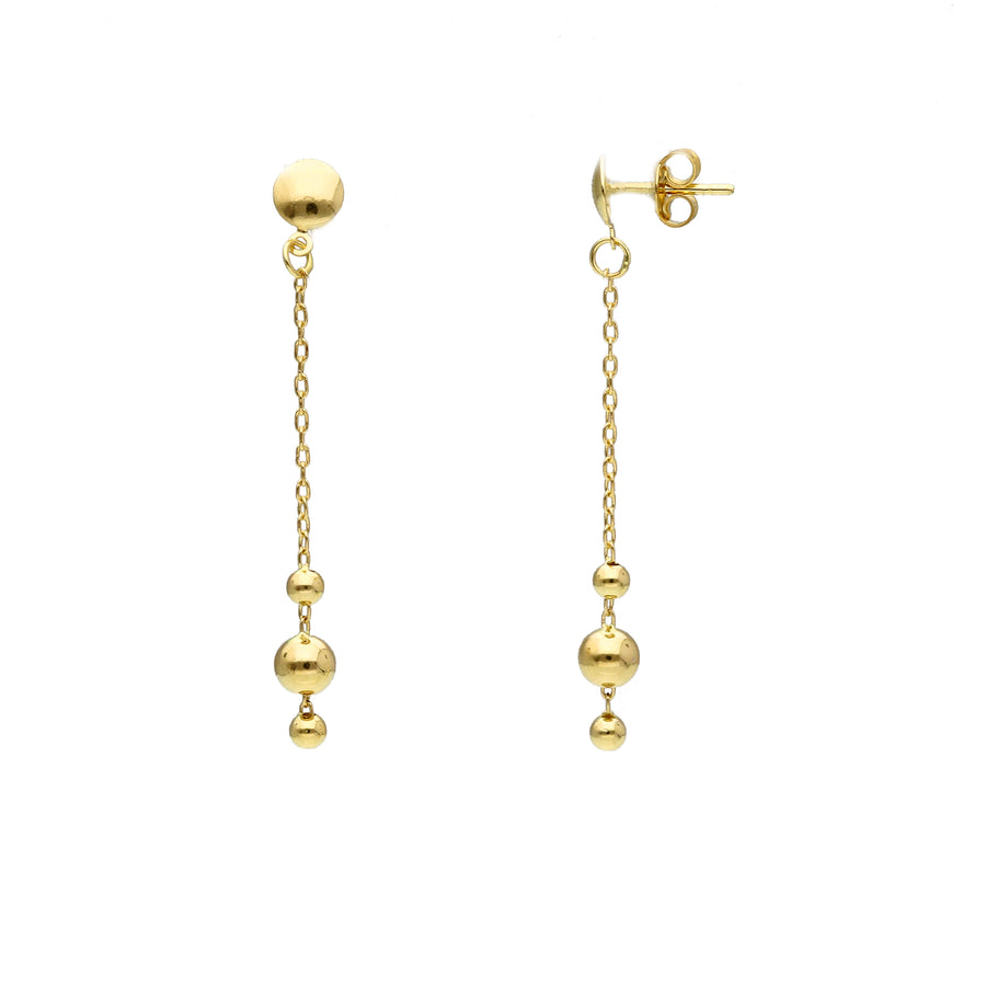 14KT Yellow Gold Dancing Ball Drop Earrings