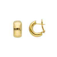 14KT Yellow Gold Dome Hoop Earrings