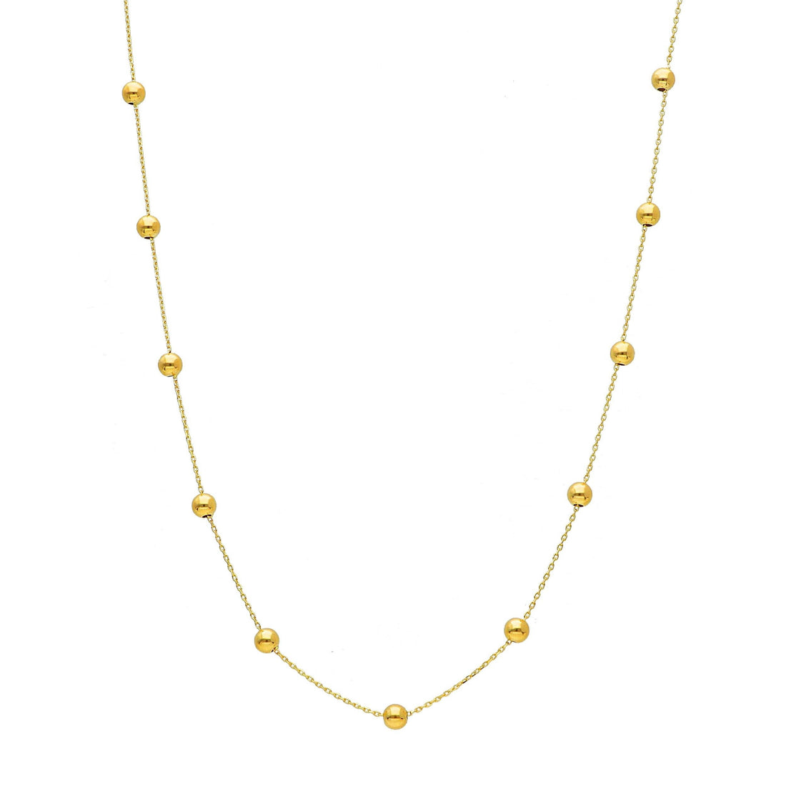 18KT Yellow Gold Ball Necklace