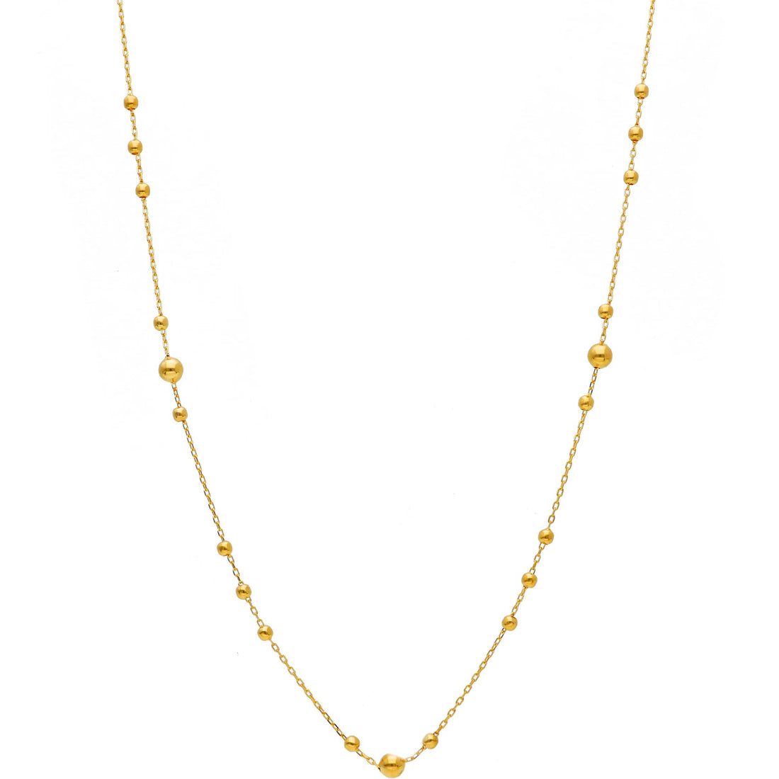 14KT Yellow Gold Multi Ball Necklace