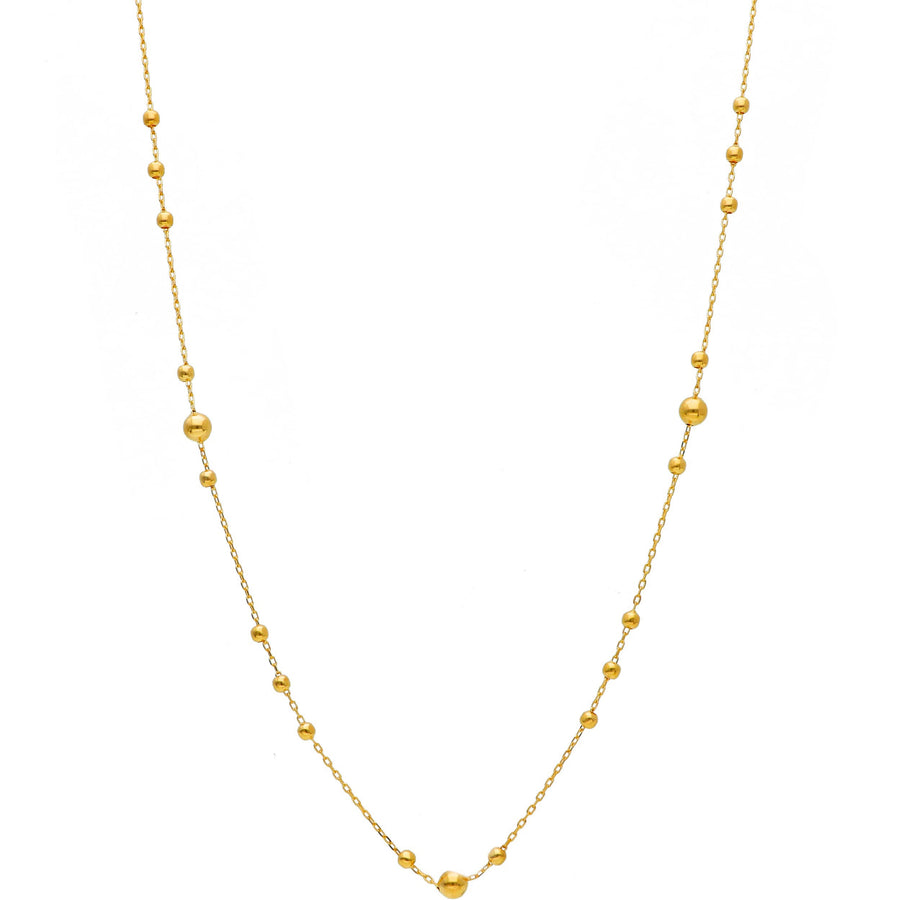 14KT Yellow Gold Multi Ball Necklace