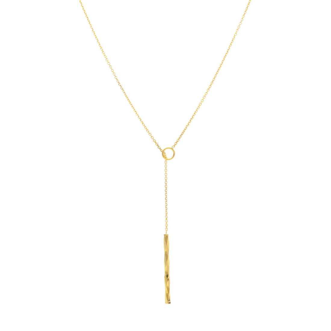 9KT Yellow Gold Dangling Bar Necklace