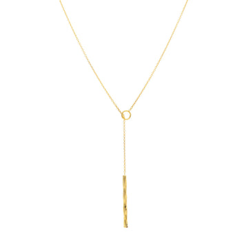 9KT Yellow Gold Dangling Bar Necklace