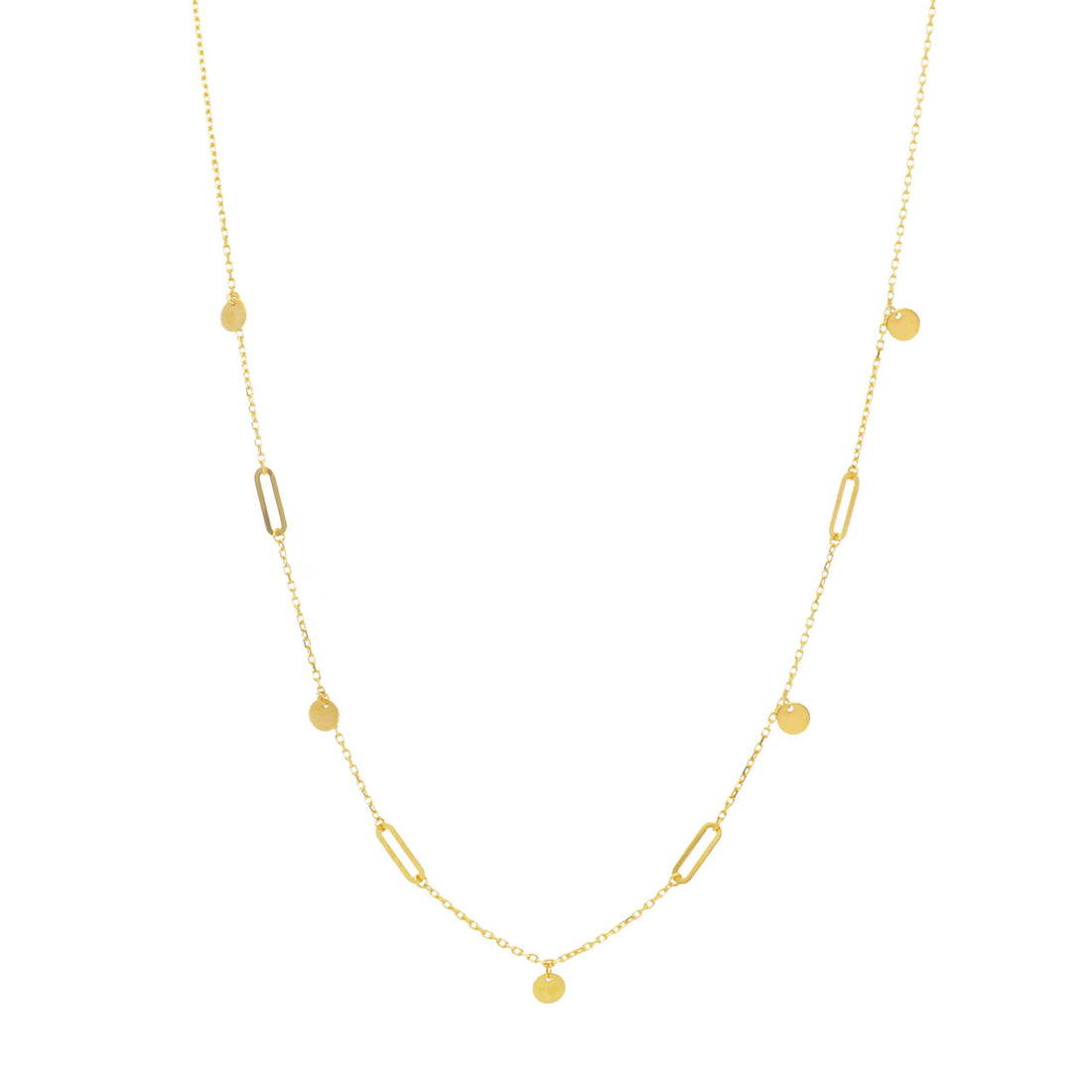 18KT Yellow Gold Multi Link Ball Necklace