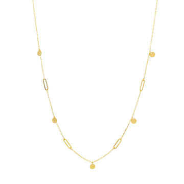 18KT Yellow Gold Multi Link Ball Necklace