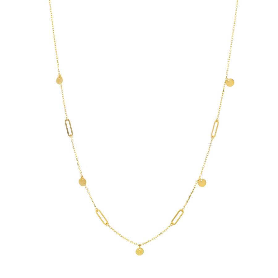 18KT Yellow Gold Multi Link Ball Necklace