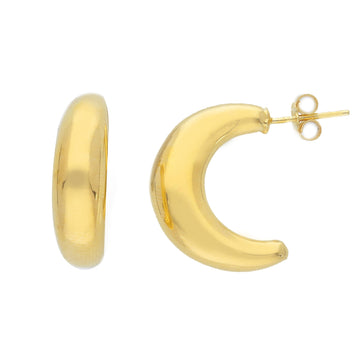 14KT Yellow Gold Crescent Moon Earrings