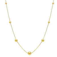 18KT Yellow Gold Graduating Gold Ball Necklace