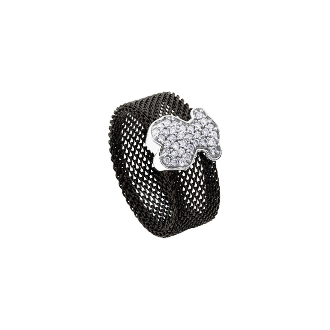 TOUS Steel & 18Kt Gold Icon Mesh Ring