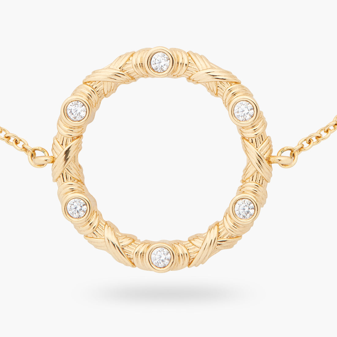 Les Néréides Woven Basketry Circle and Crystal Thin Bracelet