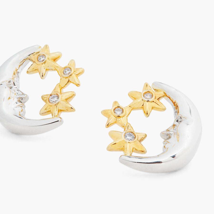 Les Néréides Moon and Star Earrings