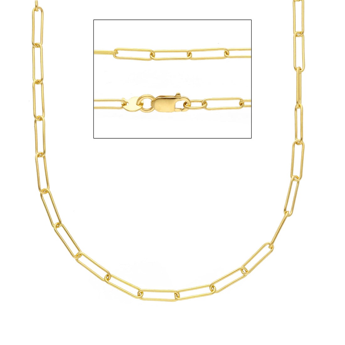 9KT Yellow Gold Paper Clip Necklace