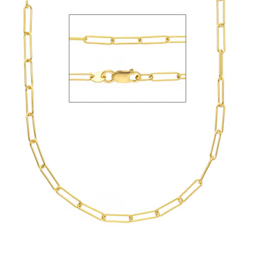 9KT Yellow Gold Paper Clip Necklace