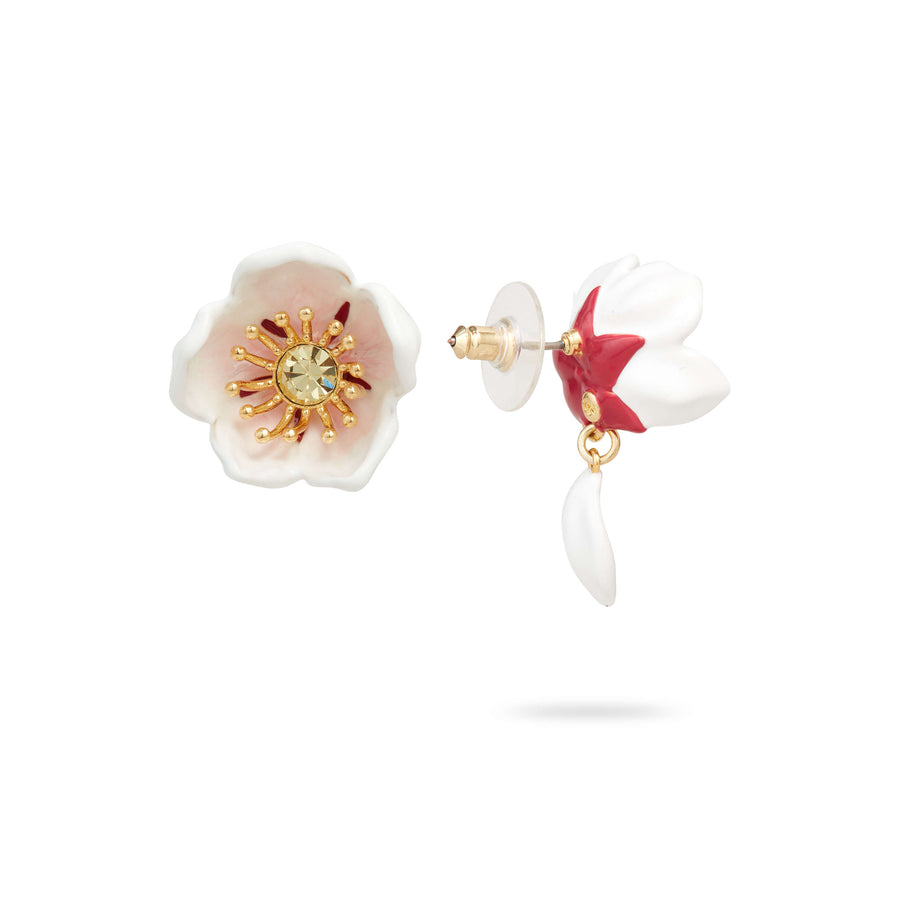 Les Néréides Japanese White Cherry Blossom Earrings