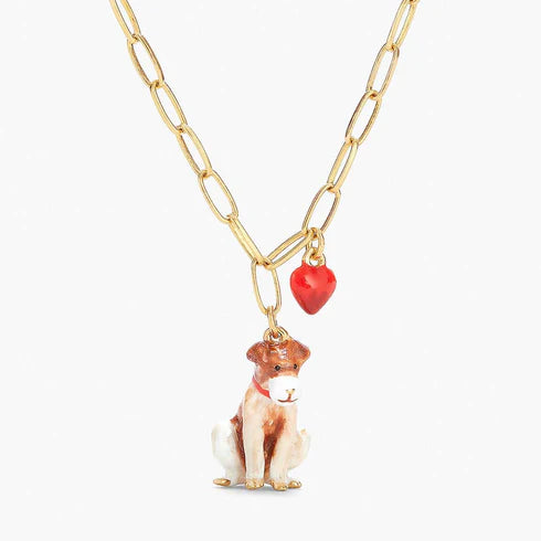 Les Nereides Heart-Loving JAck Russel Terrior Necklace