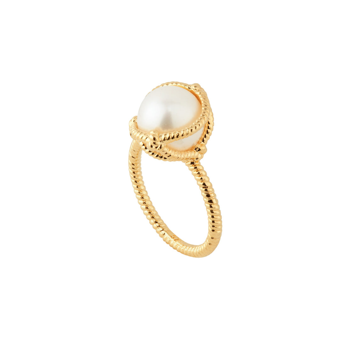 Les Néréides Cultured Pearl and Rope Solitaire Ring