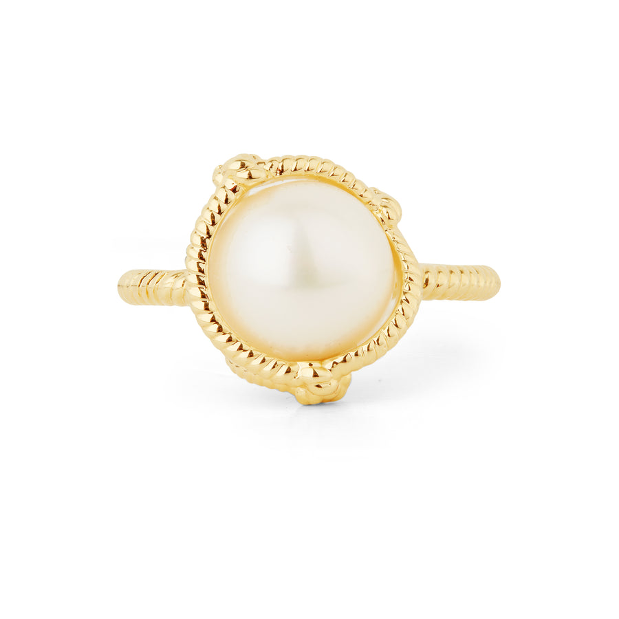 Les Néréides Cultured Pearl and Rope Solitaire Ring