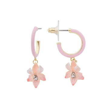 Les Néréides Powder Pink Iris Stud Earrings