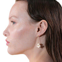 Les Néréides White Iris Pendant Earrings