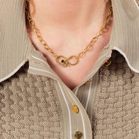 Les Néréides Oval Link Chain and Egyptian Snake Statement Necklace