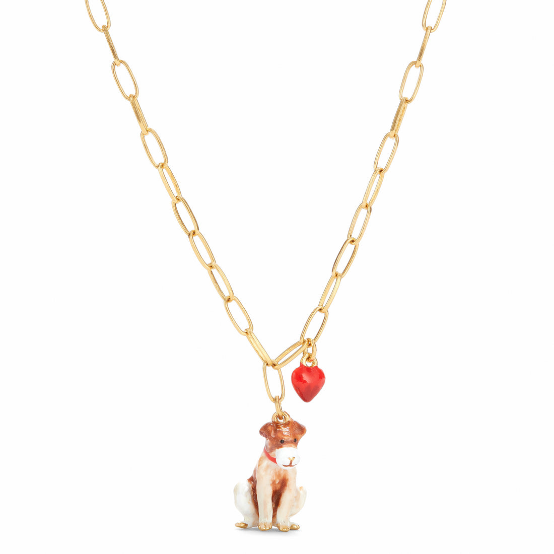 Les Nereides Heart-Loving JAck Russel Terrior Necklace