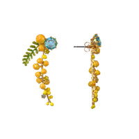 Les Néréides Mimosa Branch and Fern Stud Earrings
