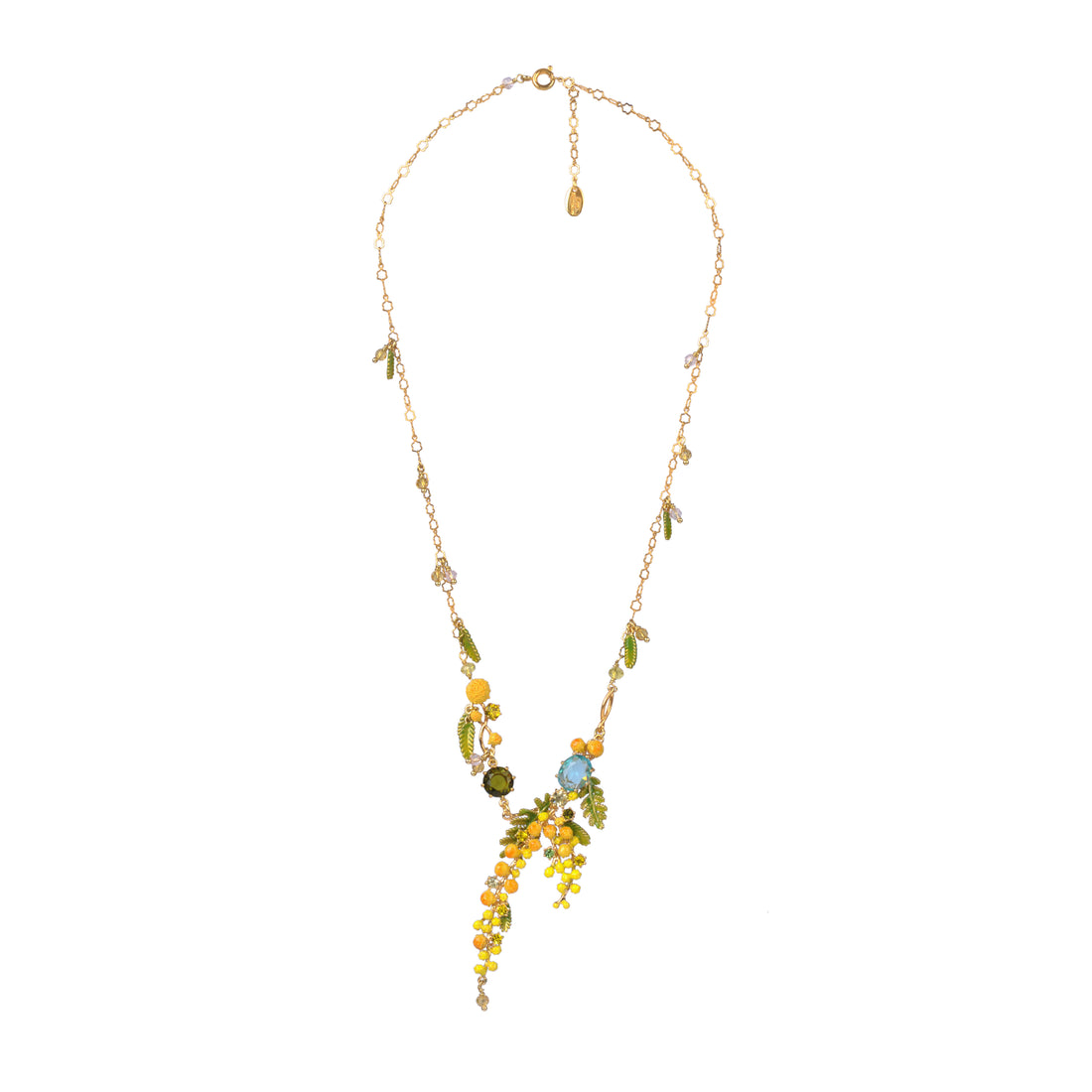 Les Néréides Mimosa's Branch, Fern & Little Leaves Collar Necklace