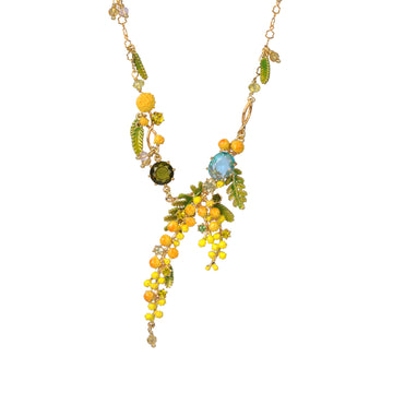 Les Néréides Mimosa's Branch, Fern & Little Leaves Collar Necklace
