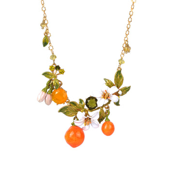Les Néréides Orange Blossoms and Oranges Collar Necklace