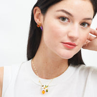 Les Néréides Orange, Orange Blossom and Little Pearl Pendant Necklace