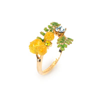 Les Néréides Ferns and Mimosa Flower Adjustable Ring