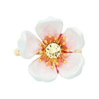 Les Néréides Japanese White Cherry Blossom and Petals Adjustable Ring