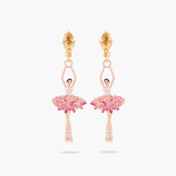 Les Néréides Ballerina, Stone & Enamelled Flower Bouquet Post Earrings